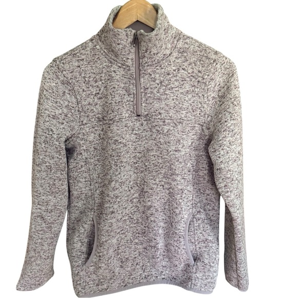 Thread supply women’s cranberry Quarter-Zip sweatshirt kangaroo pocket S - Picture 2 of 9